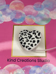 Cheetah Print Heart Straw Topper