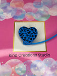 Cheetah Print Heart Straw Topper