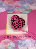 Cheetah Print Heart Straw Topper