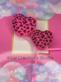 Cheetah Print Heart Straw Topper